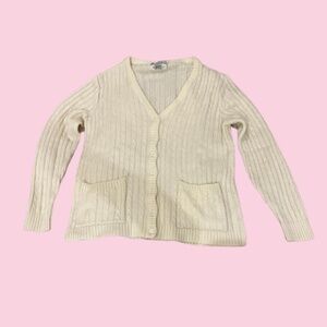 White/Cream Cableknit Cardigan